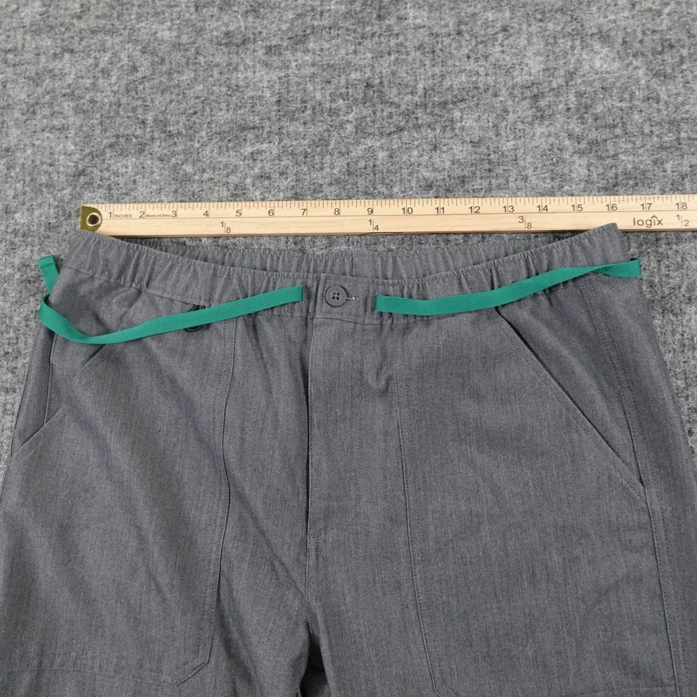 Figs Scrub Pants Mens Medium Grey Cairo Cargo Pockets Zip Nurse‎ Inseam 26.5''